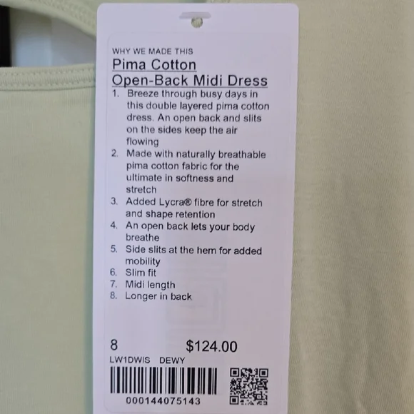lululemon athletica Cream Backless Midi Dress - Picture 2 of 3